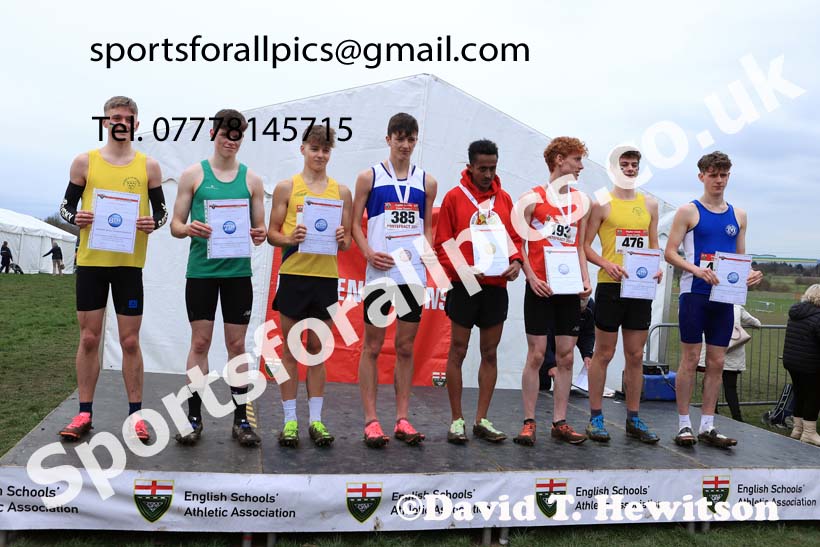 Senior Boys 2024 English Schools Cross Country Champs., Pontefract, March 16th.  Photo: David T. Hewitson/Sports for All Pics